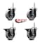 Service Caster 4 Inch Semi Steel Wheel Swivel 58 Inch Threaded Stem Caster Set 2 Brakes SCC SCC-TS20S414-SSS-58212-2-PLB-2 - alternate 3